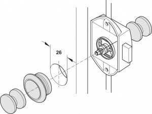 Toilet Door Push Button Catch 15mm (Brown Lock)